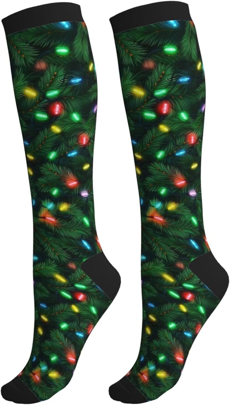 thmnj Compression Socks Knee High Support Socks for Women Men Circulation Stockings for Athletic Running Cycling Flying - Image 1